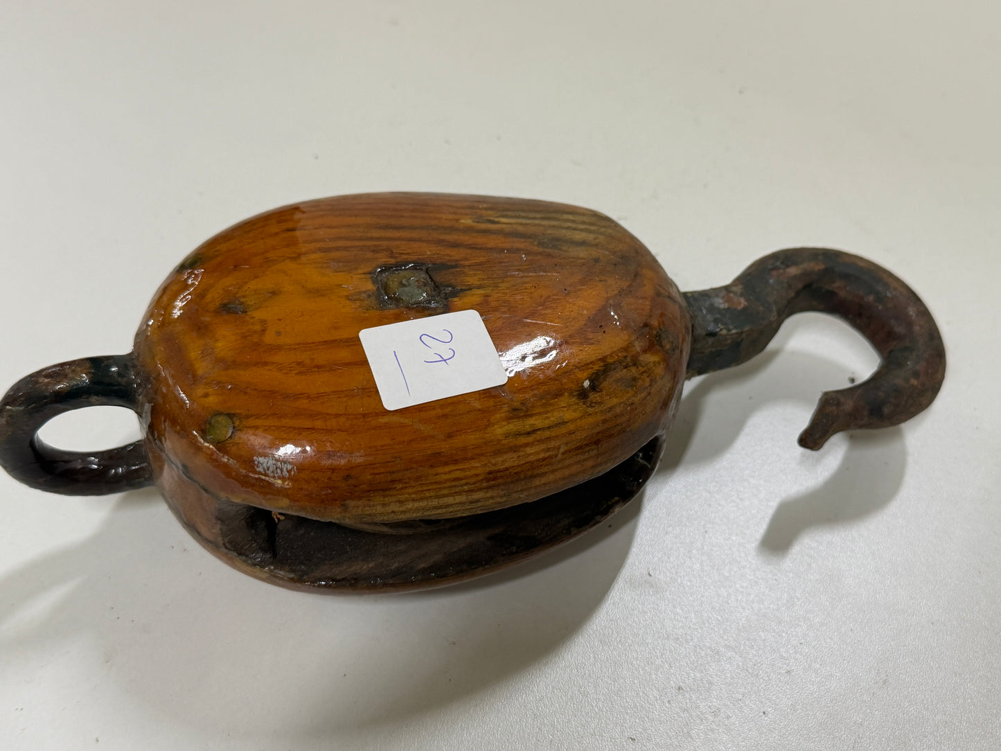 Houten 1 schijfs blok 80 mm tot 15 mm lijn - 27