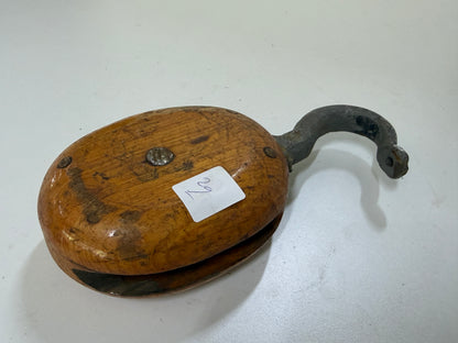 Houten 1 schijfs blok 85 mm tot 10 mm lijn/staaldraad - 29