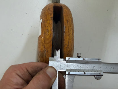 Houten 1 schijfs blok 85 mm tot 10 mm lijn/staaldraad - 29