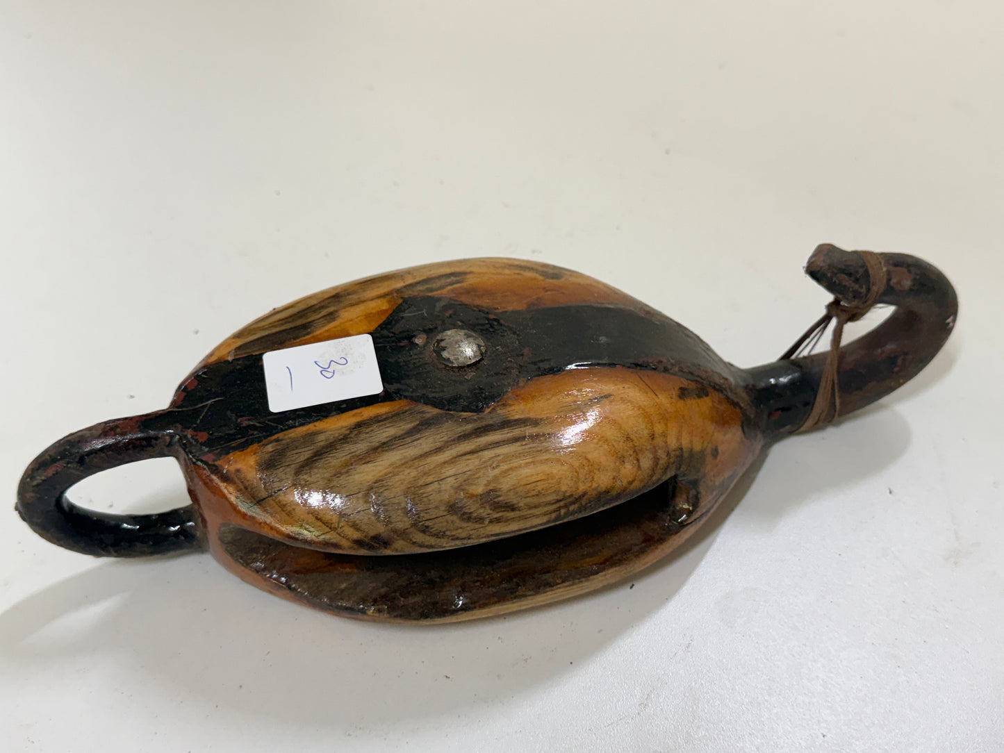Houten 1 schijfs blok 75 mm tot 13 mm lijn - 30