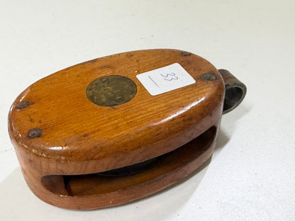 Houten 1 schijfs blok 80 mm tot 12 mm lijn - 33