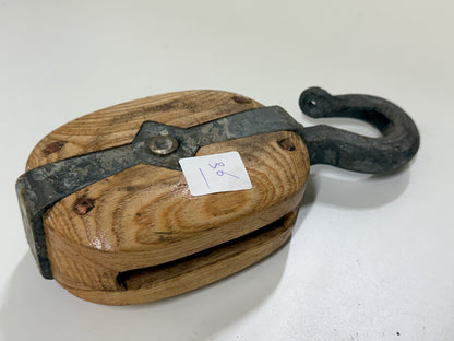 Houten 1 schijfs blok 80 mm tot 8 mm staaldraad - 36
