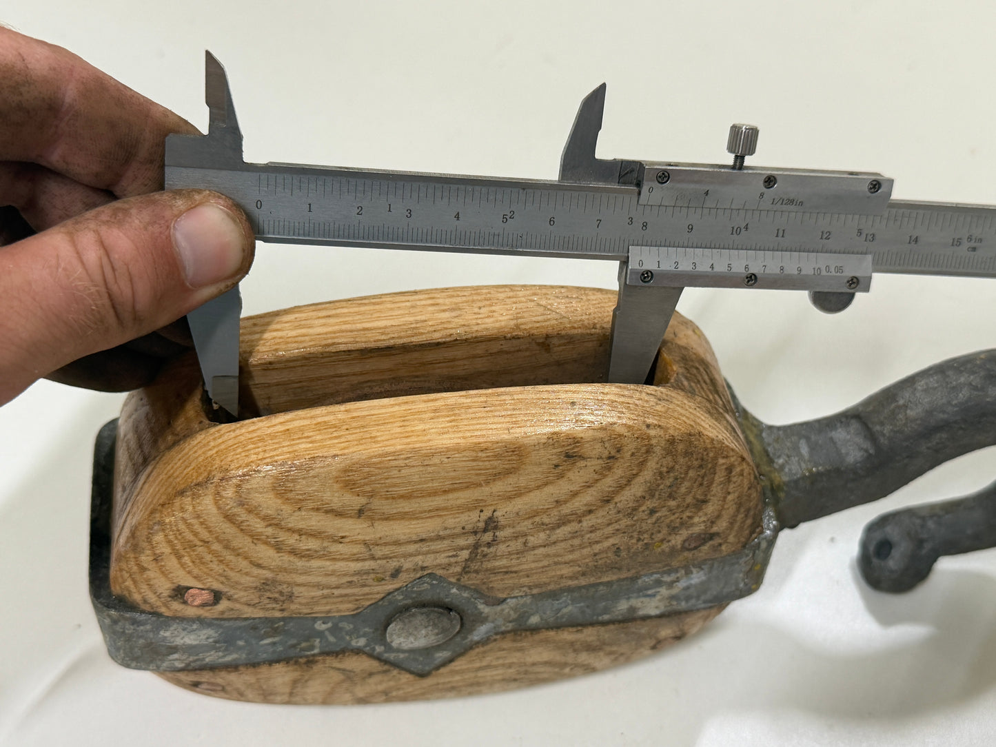 Houten 1 schijfs blok 80 mm tot 8 mm staaldraad - 36