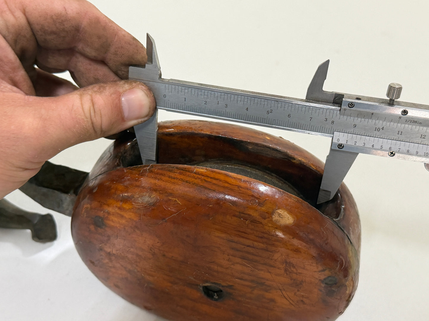 Houten 1 schijfs blok 85 mm tot 18 mm lijn - 37