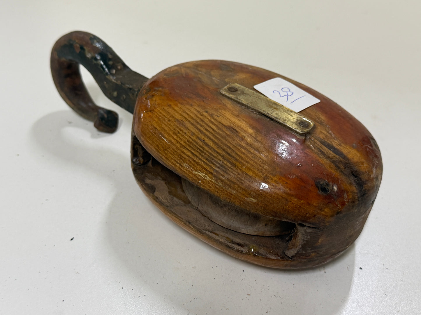 Houten 1 schijfsblok 83 mm tot 16 mm lijn - 38