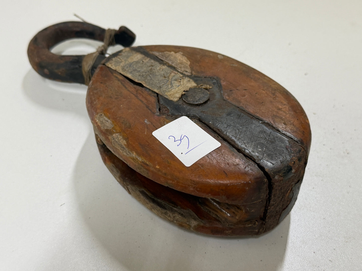 Houten 1 schijfsblok 70 mm tot 13 mm lijn - 39