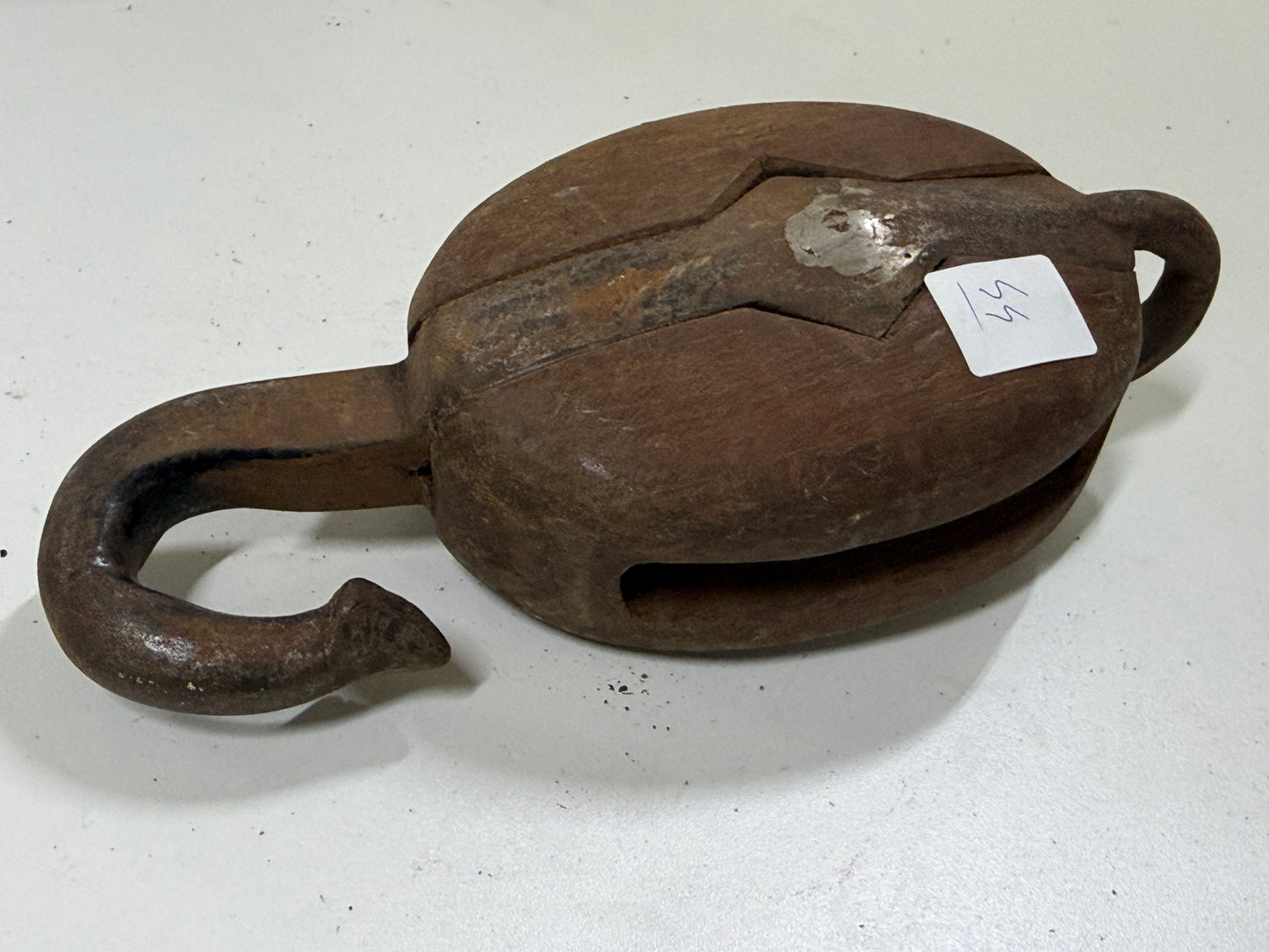 Houten 1 schijfsblok 90 mm tot 14 mm lijn - 44