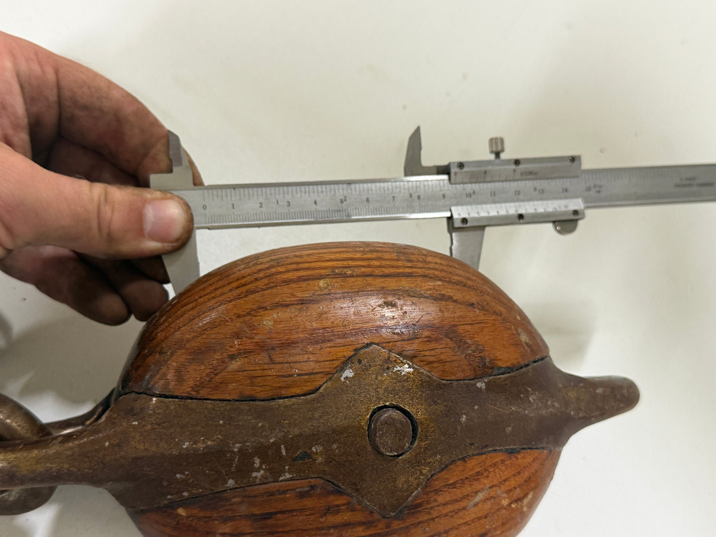 Houten 1 schijfsblok 95 mm tot 14 mm lijn - 45