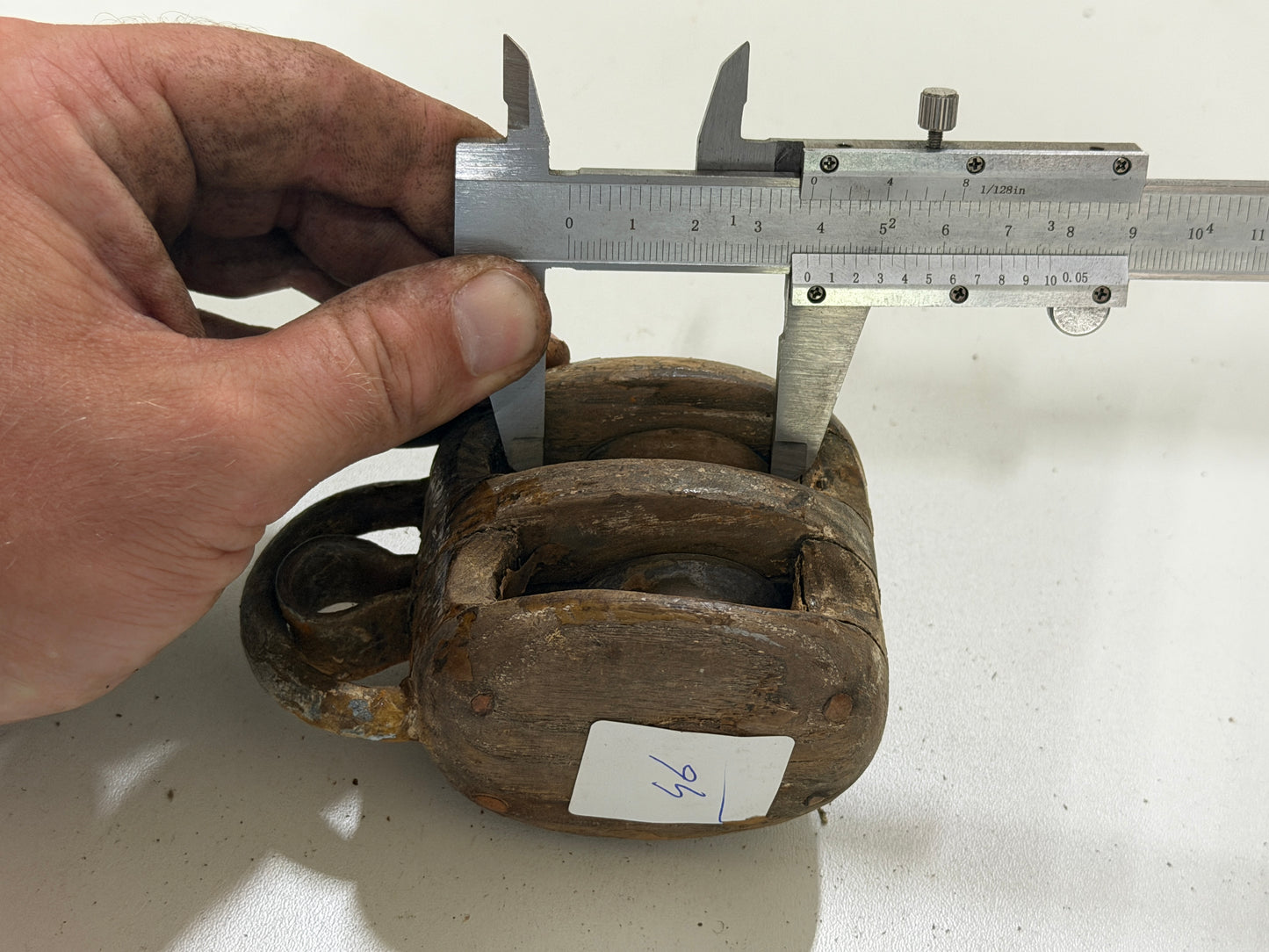 Houten 2 schijfsblok 38 mm tot 12 mm lijn - 46