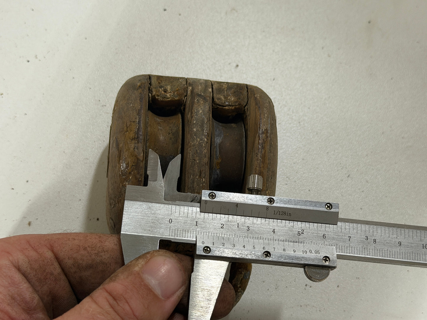 Houten 2 schijfsblok 38 mm tot 12 mm lijn - 46