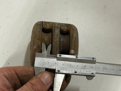 Houten 2 schijfsblok 38 mm tot 12 mm lijn - 46
