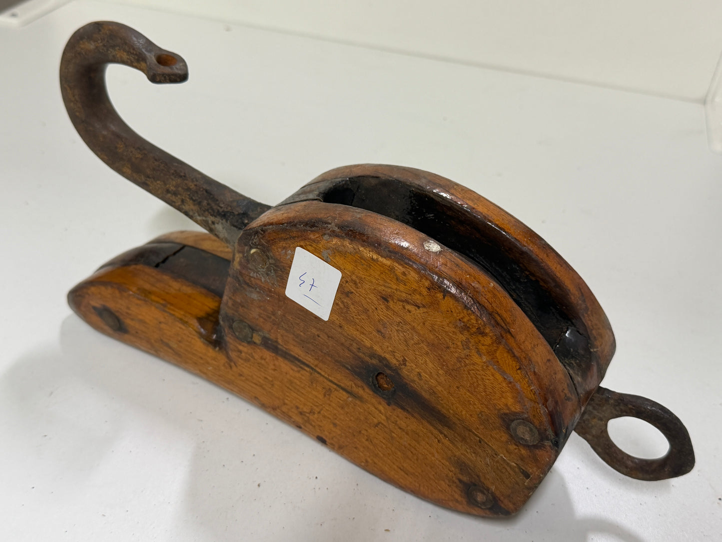 Houten 1 schijfsblok 100 mm lijn tot 18 mm lijn - 47