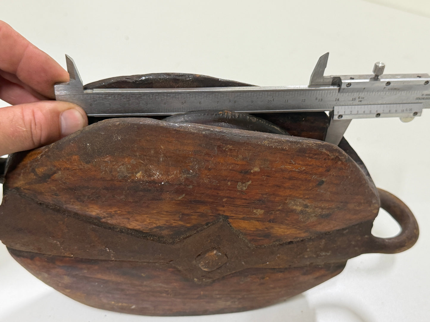 Houten 1 schijfsblok 140 mm tot 15 mm lijn - 51