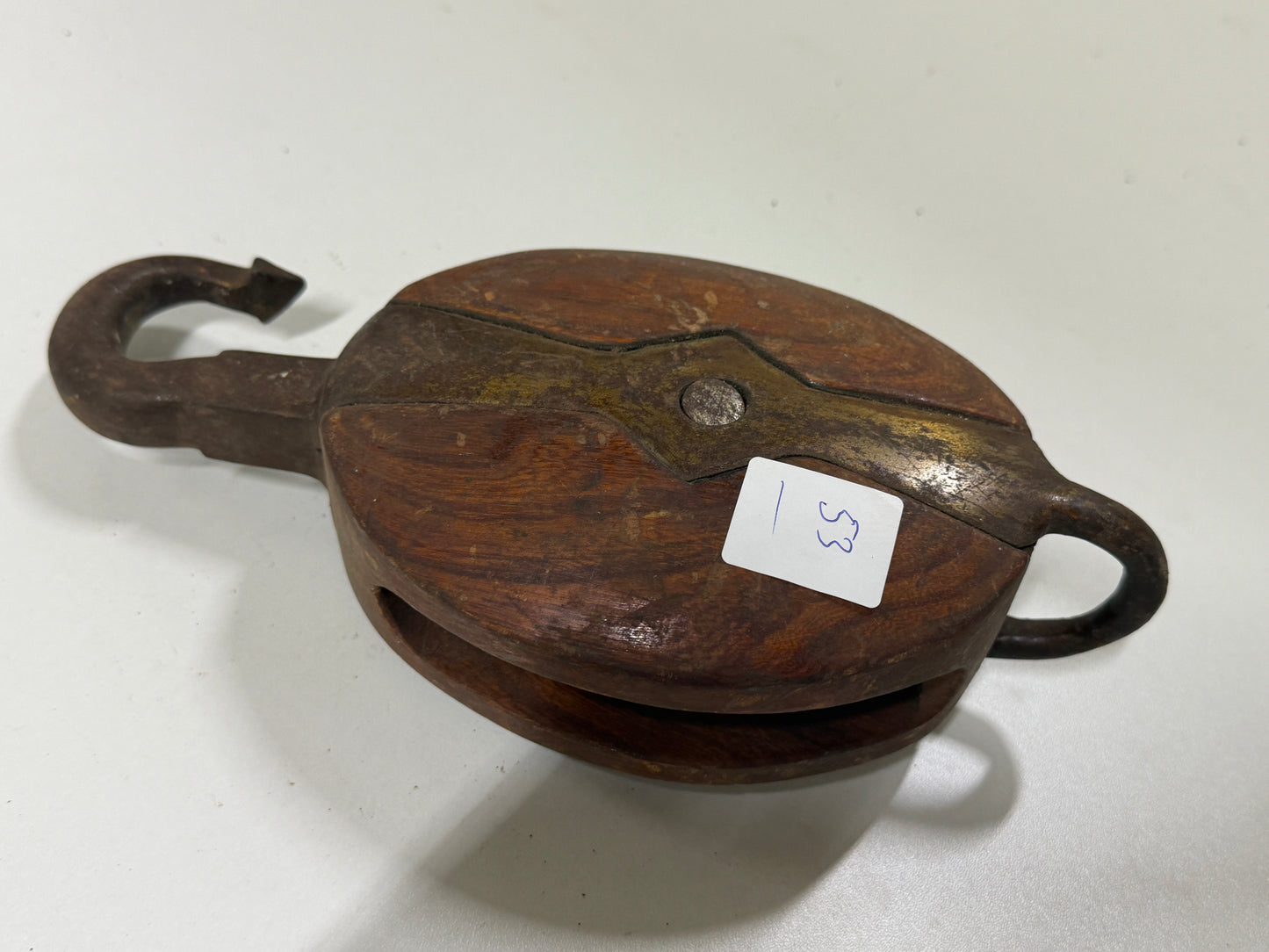 Houten 1 schijfsblok 82 mm tot 14 mm lijn - 53
