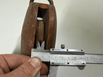 Houten 1 schijfsblok 82 mm tot 14 mm lijn - 53