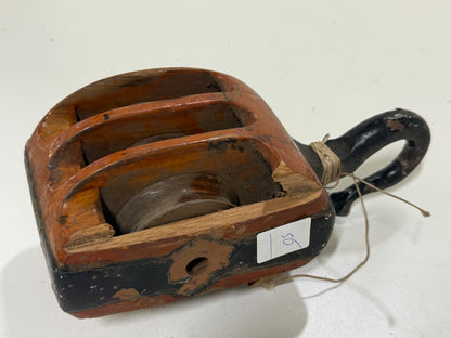 Houten 3 schijfsblok 75 mm tot 18 mm lijn - 56