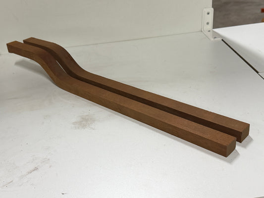 Teakhouten balkjes met boog 720 x 32 x 26 mm