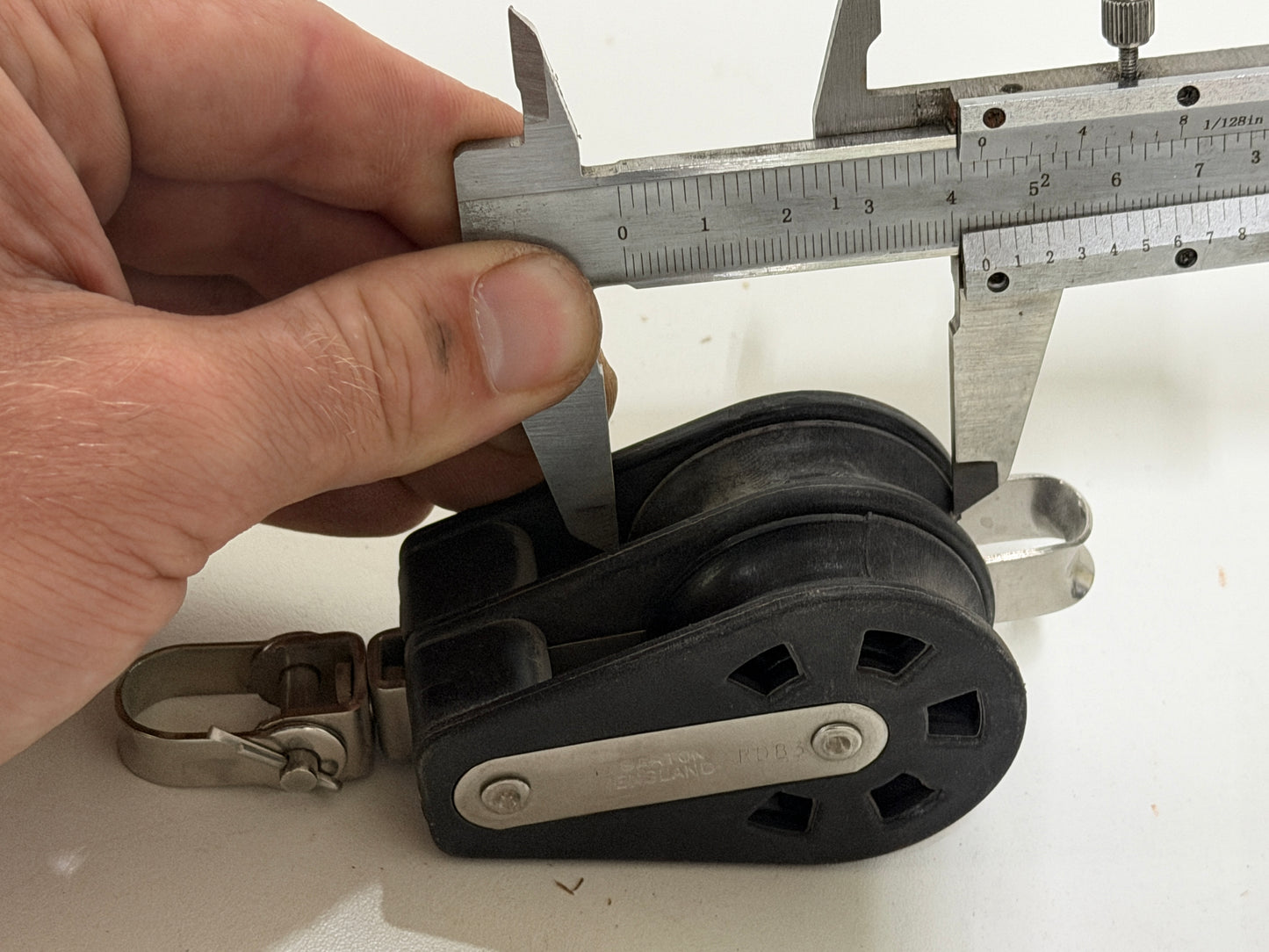 Barton 2 schijfsblok gelagerd, hondvot 45 mm tot 10 mm lijn - NIEUW
