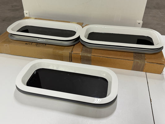 Gebo patrijspoort vast 375 x 175 mm WIT - NIEUW