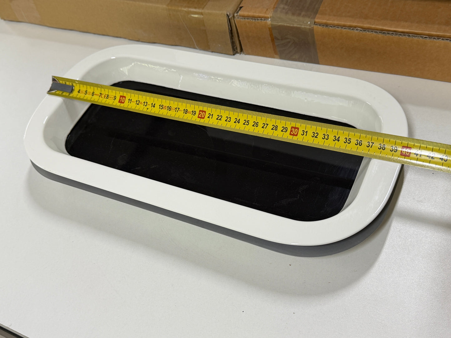 Gebo patrijspoort vast 375 x 175 mm WIT - NIEUW