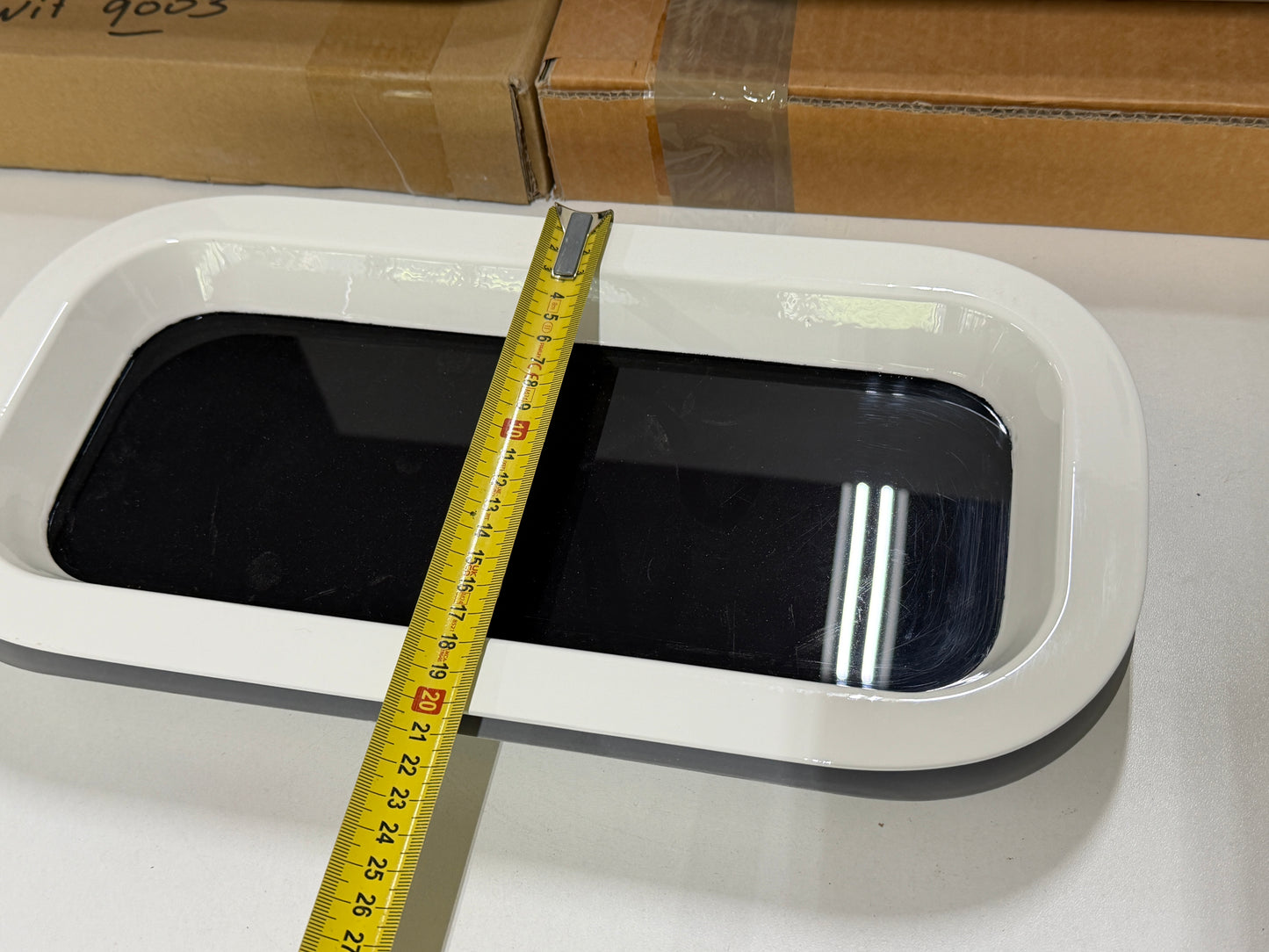 Gebo patrijspoort vast 375 x 175 mm WIT - NIEUW