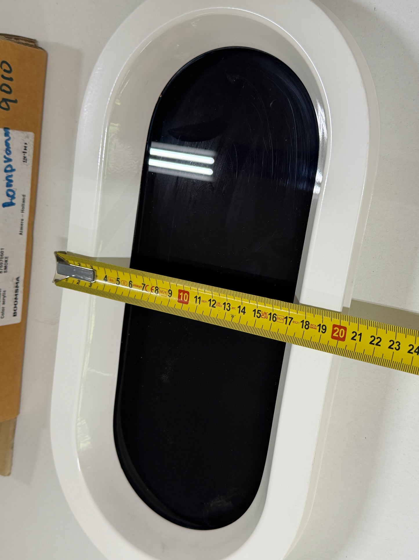 Gebo patrijspoort vast 375 x 175 mm kogelrond WIT - NIEUW