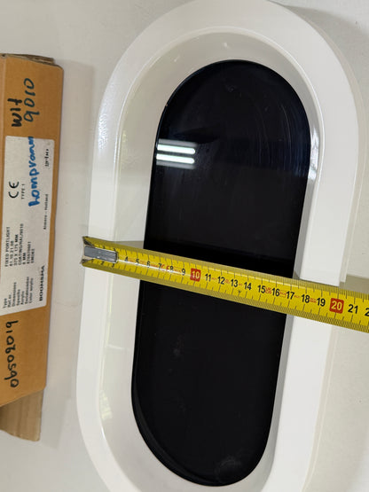 Gebo patrijspoort vast 375 x 175 mm kogelrond WIT - NIEUW