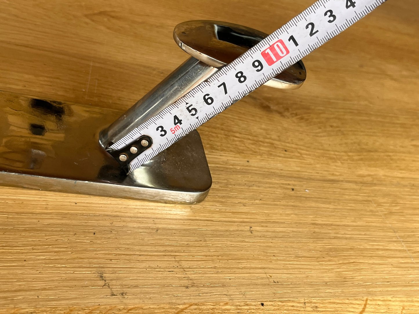 RVS bolder / kikker op voetplaat 195 x 65 mm