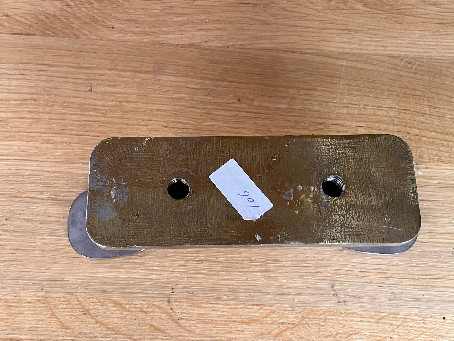 RVS bolder / kikker op voetplaat 195 x 65 mm