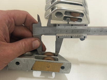 Aluminium 2 schijfs schildpadblok met oog 25 mm tot 8 mm lijn