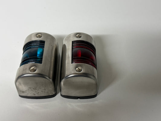 Rood en groen navigatie verlichting zonder vitting