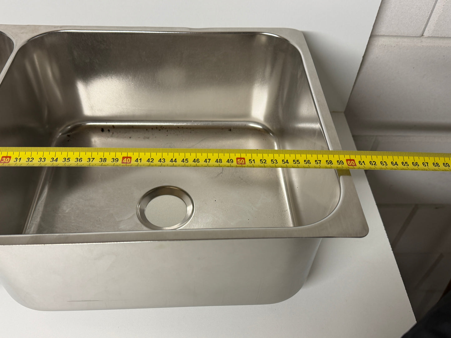 Nieuwe Dubbele Rechthoekige wasbak RVS 600 x 320 mm