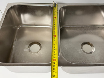 Nieuwe Dubbele Rechthoekige wasbak RVS 600 x 320 mm