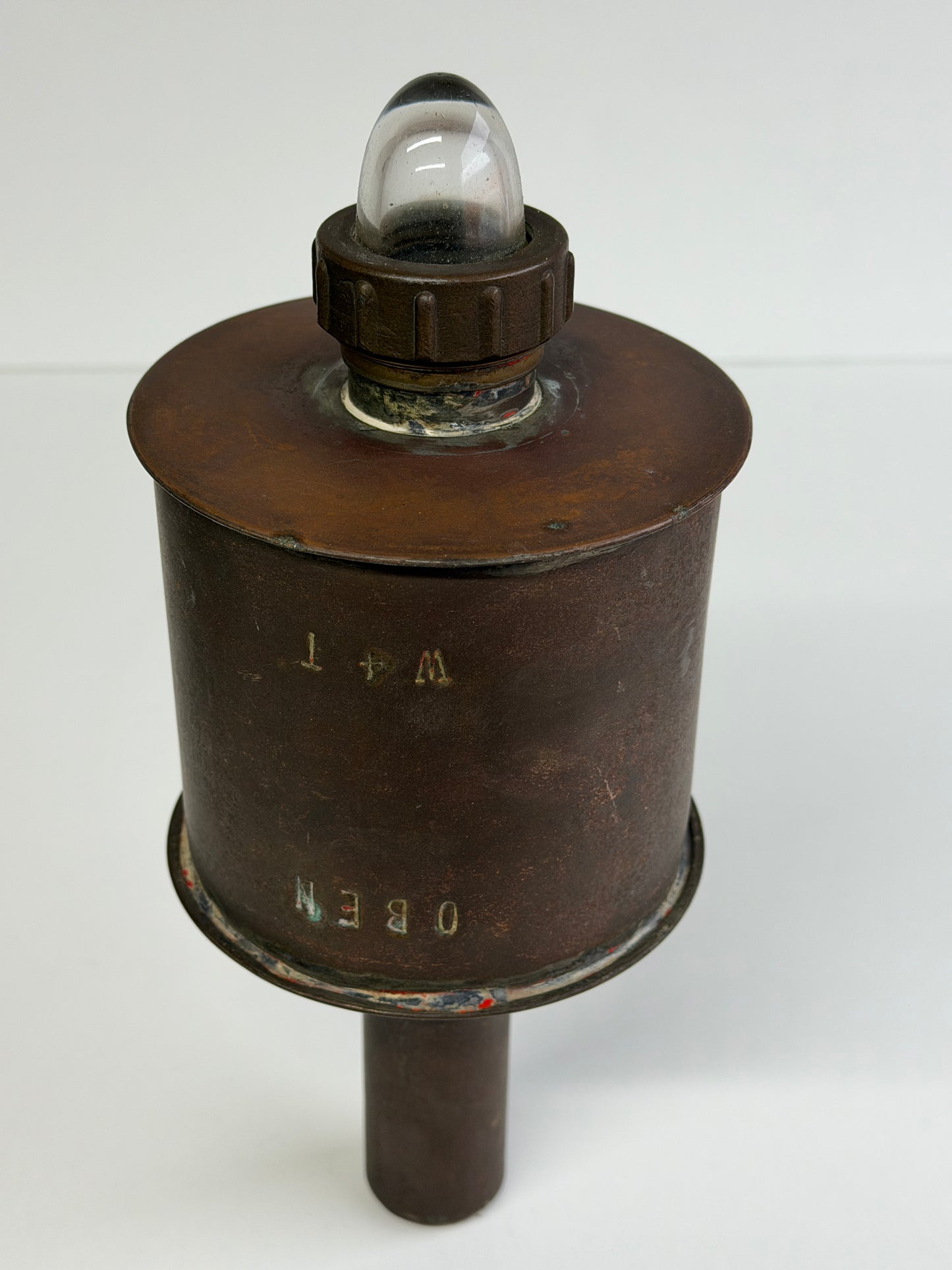 Antieke reddingslamp / opsporingslamp van brons