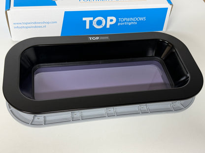 TOPwindows rechthoekige klappende kunststof patrijspoort 375 x 175mm