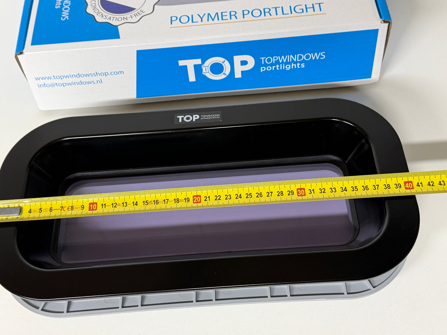 TOPwindows rechthoekige klappende kunststof patrijspoort 375 x 175mm