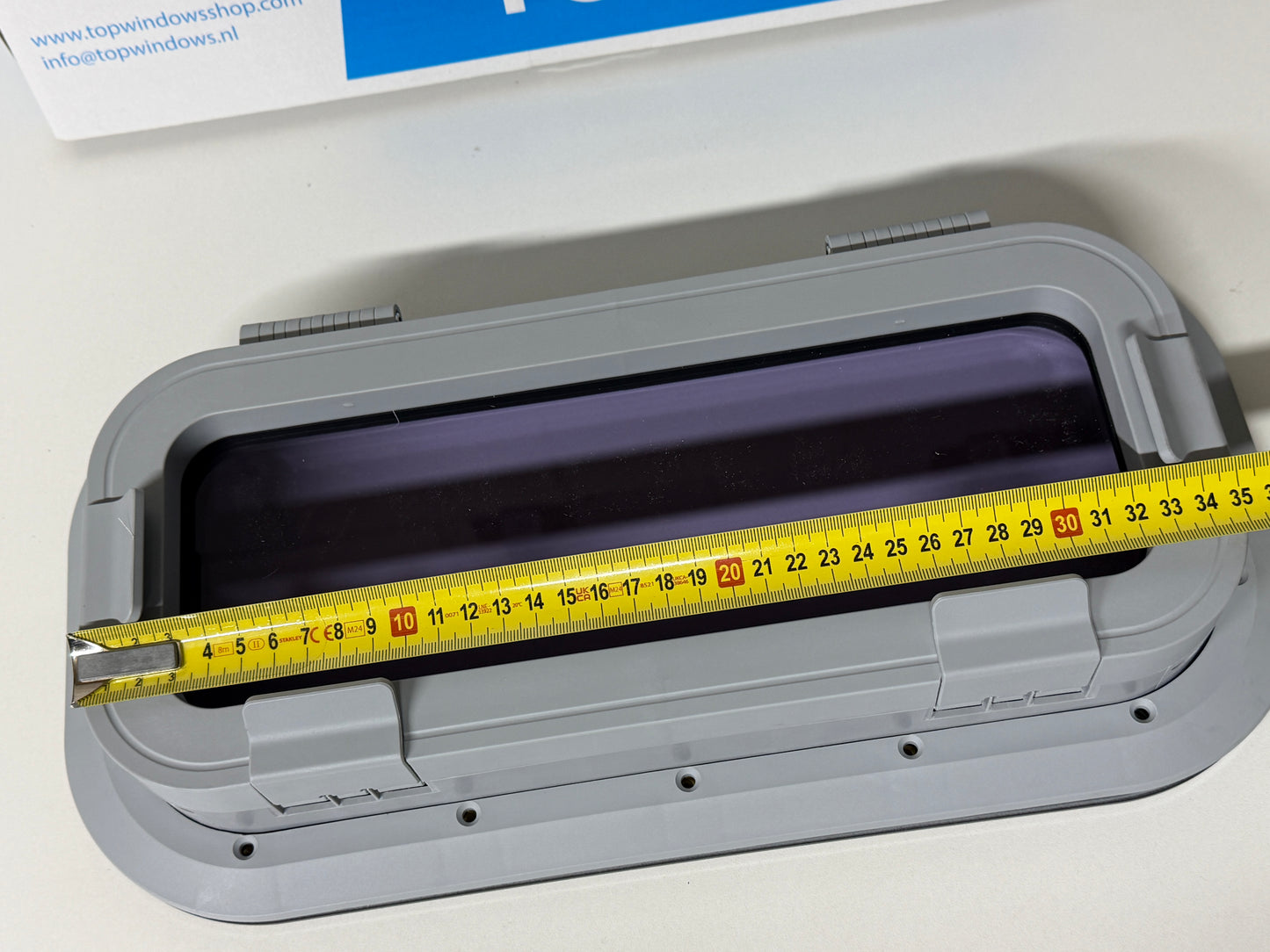 TOPwindows rechthoekige klappende kunststof patrijspoort 375 x 175mm