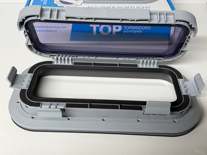 TOPwindows rechthoekige klappende kunststof patrijspoort 375 x 175mm