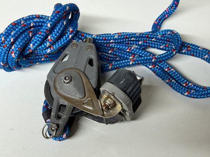 Lewmar 1 schijfs blok 40 mm met hondsvot en draaiwartel en klem