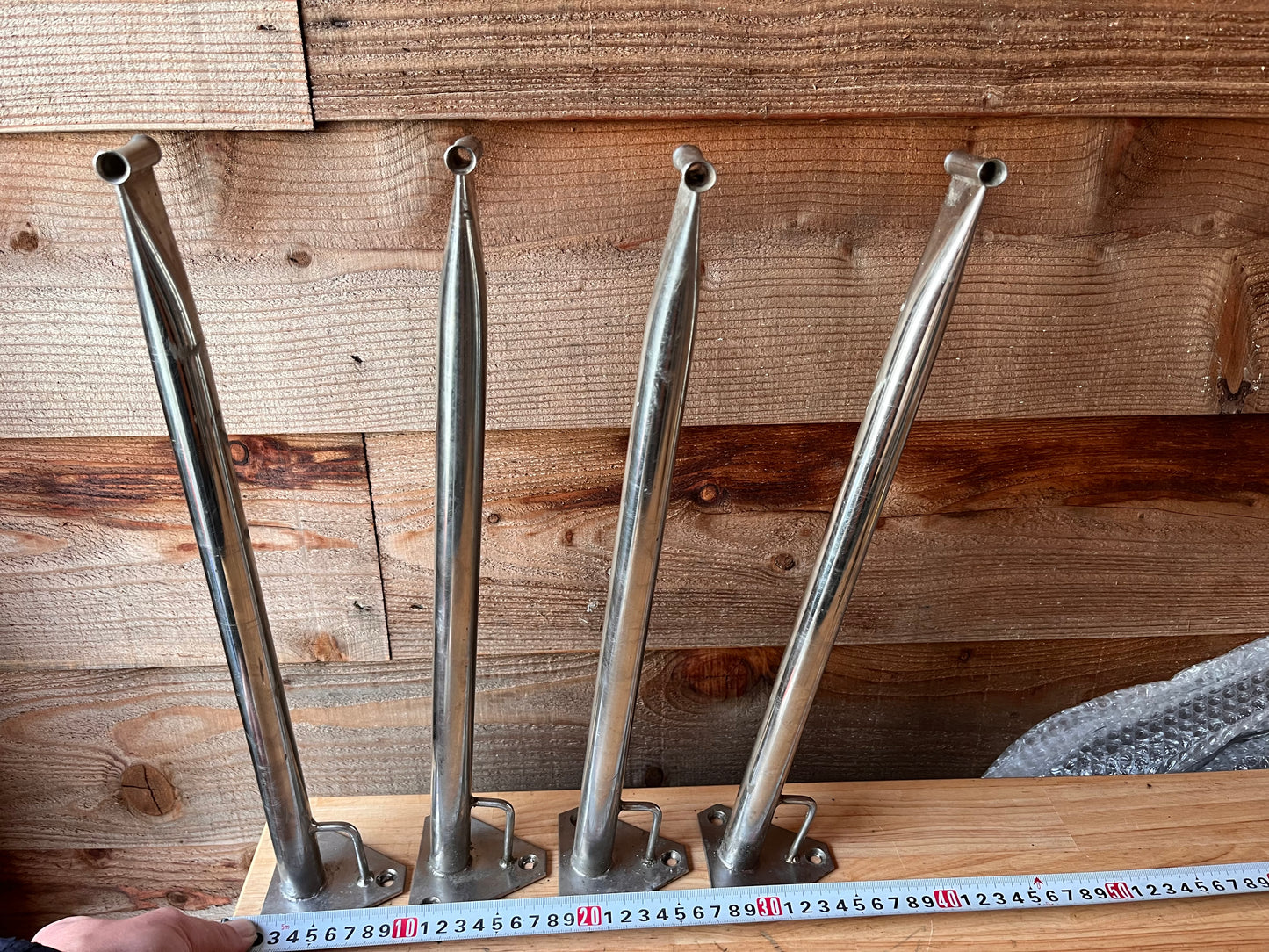 4 RVS scepters 40 cm