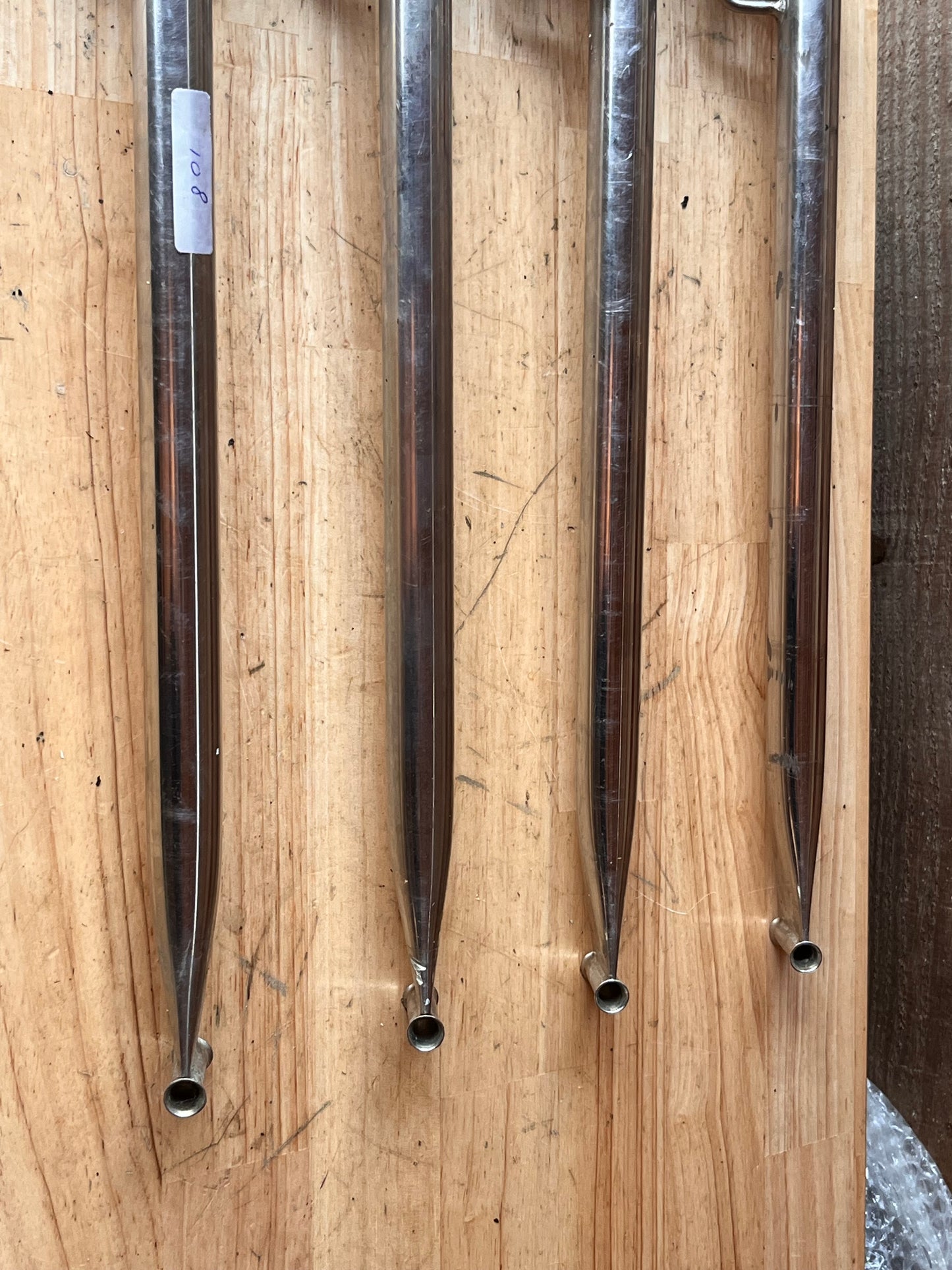 4 RVS scepters 40 cm