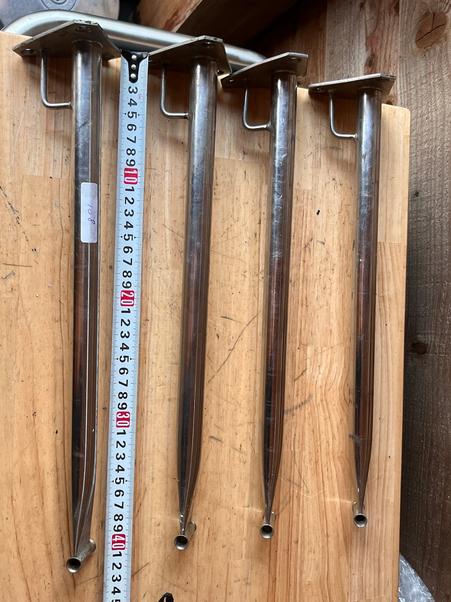 4 RVS scepters 40 cm