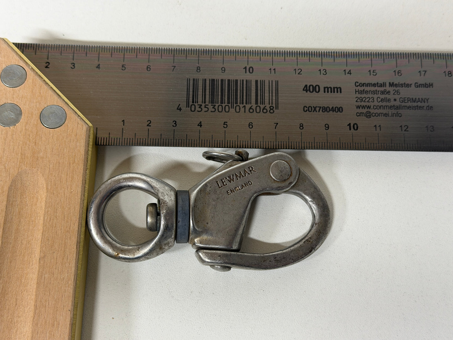 Lewmar rvs sluiting met draaibaar oog 90mm