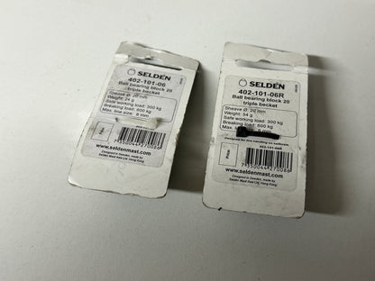 Selden 2 schijfs blok 20 mm gelagerd met hondsvot