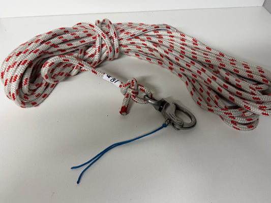 18 meter Dyneema lijn 12 mm met Lewmar sluiting met draaibaar oog