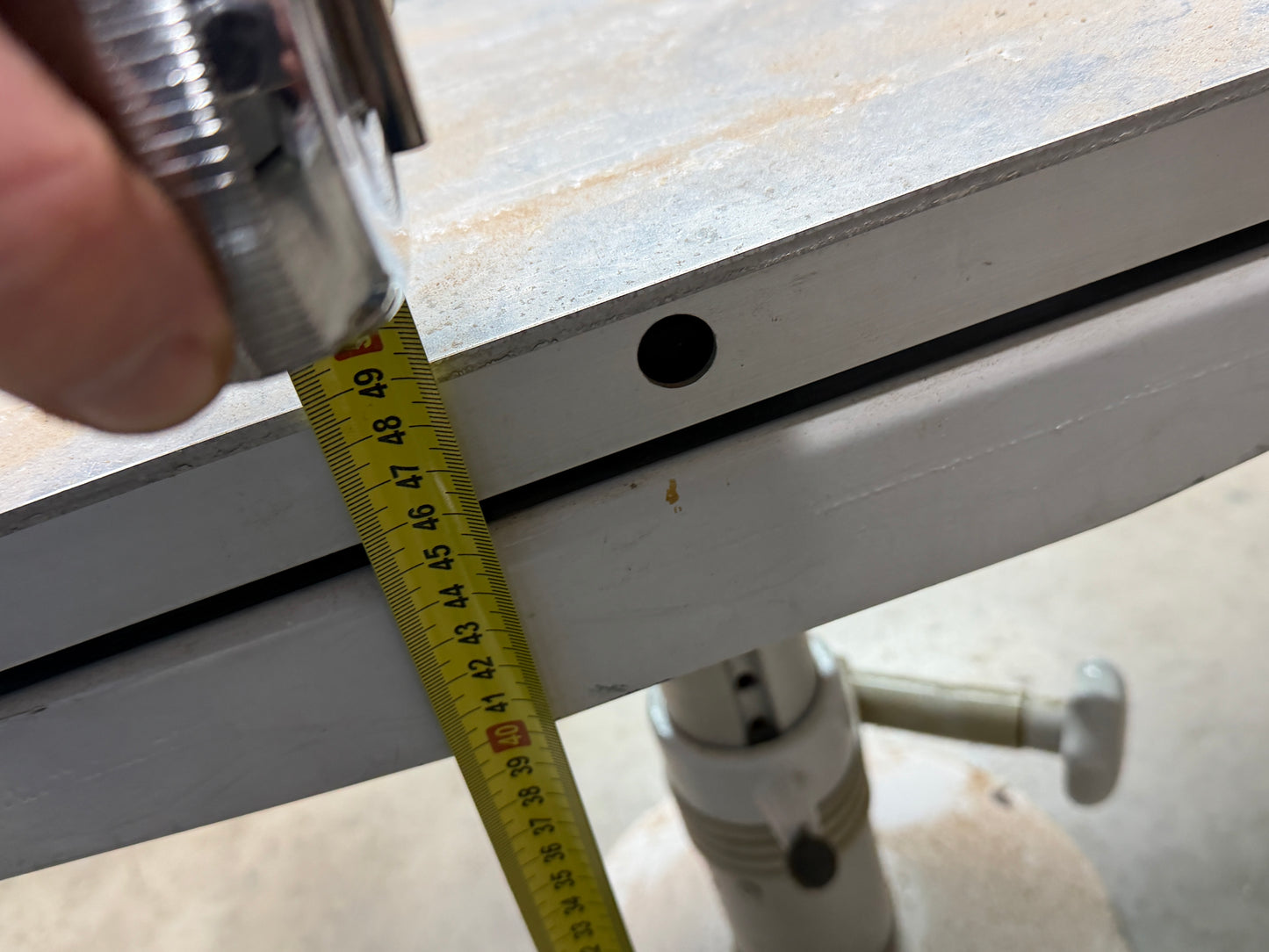 Tafelpoot 50 cm hoog verstelbaar