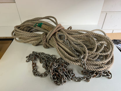 Ankerketting 4 meter + 35 meter touw