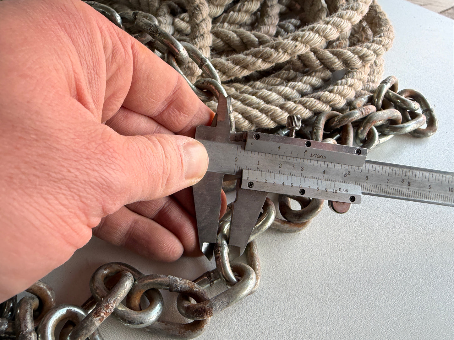 Ankerketting 4 meter + 35 meter touw