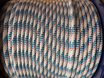 Newport polyester lijn braid on braid 8 mm blauw/rood