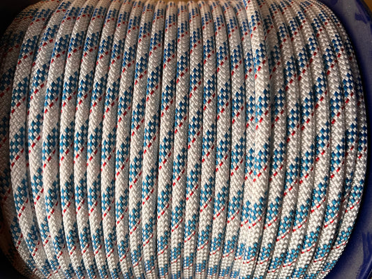 Newport polyester lijn braid on braid 8 mm blauw/rood